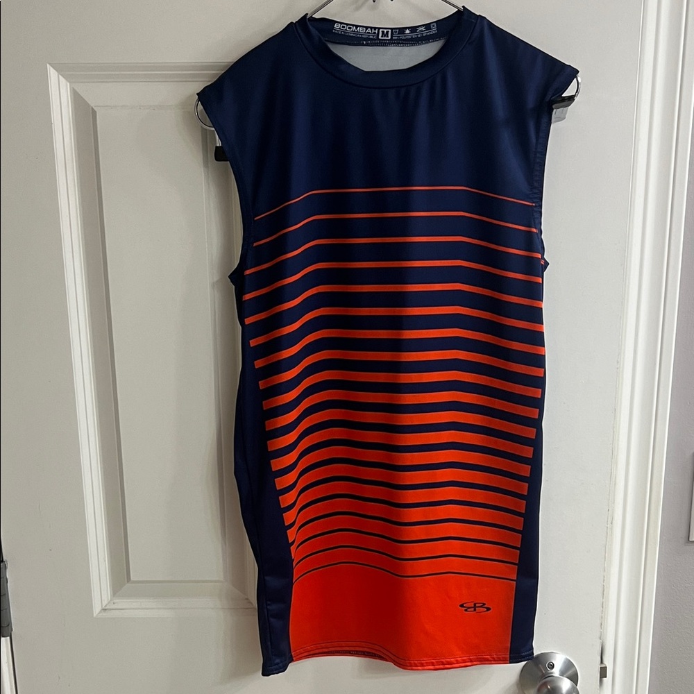 Stylish Men's Navy and Orange Tank Top